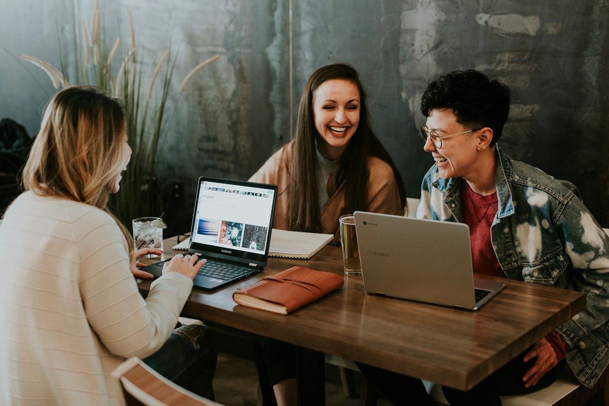 The team planning a client project together